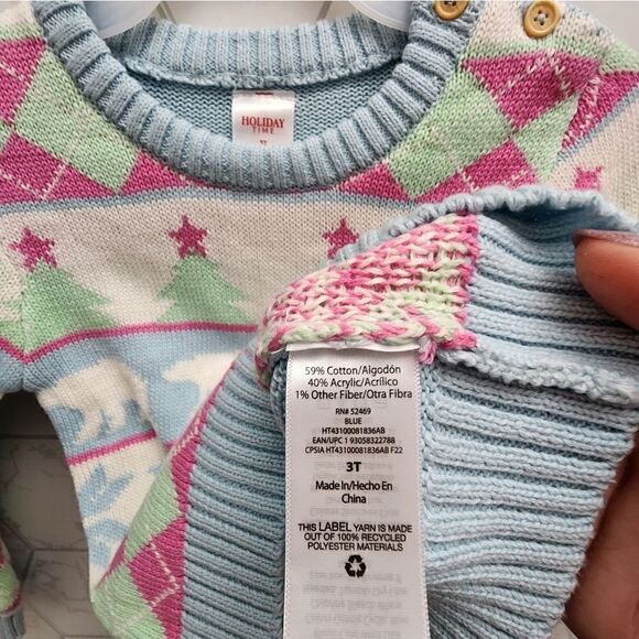 Nwt 3T Toddler Unisex Boy or Girl Christmas Sweater Holiday Time - Picture 6 of 7